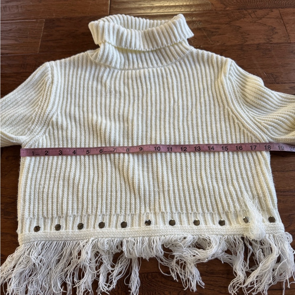 Lulus Ivory Ribbed Knit‎ Fringe Sweater - Picture 8 of 11
